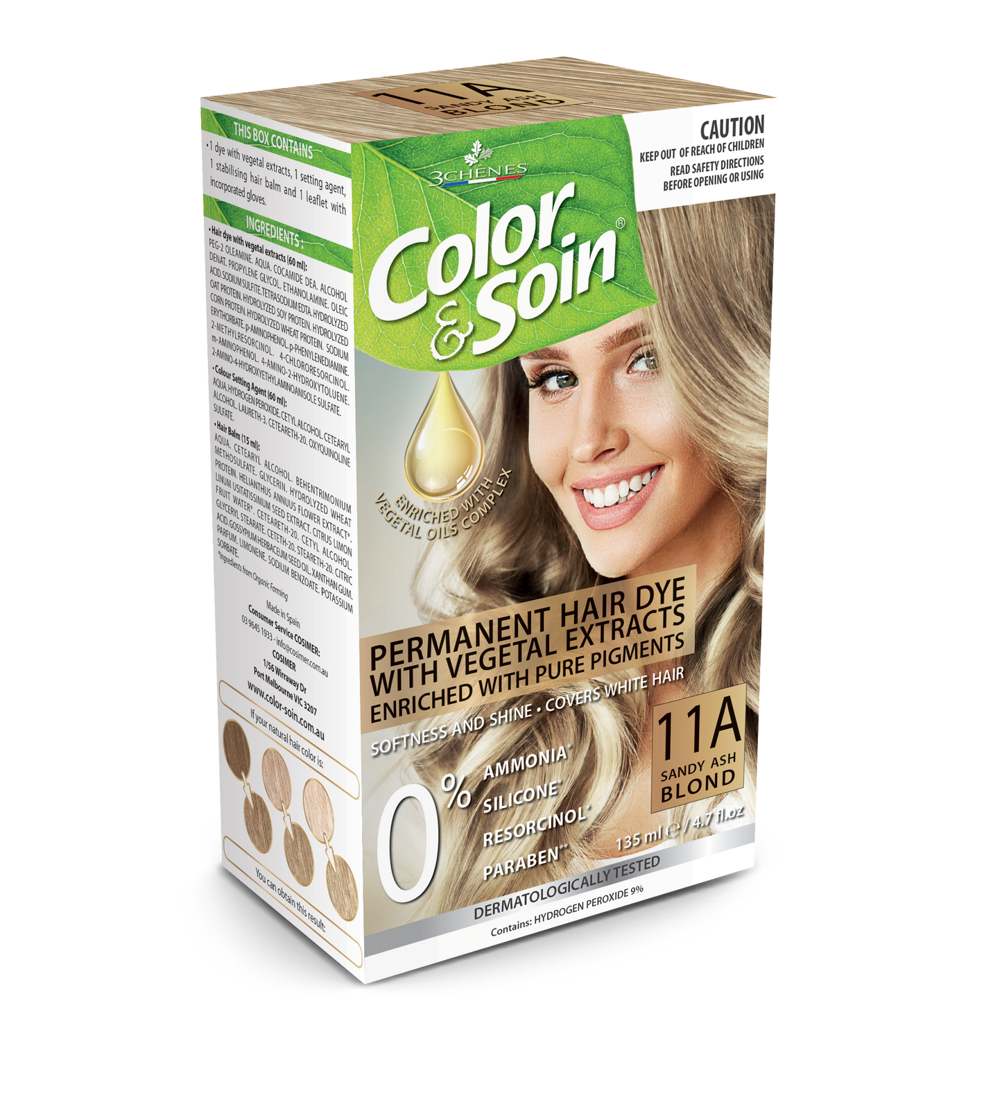PERMANENT HAIR DYE 11A SANDY ASH BLOND
