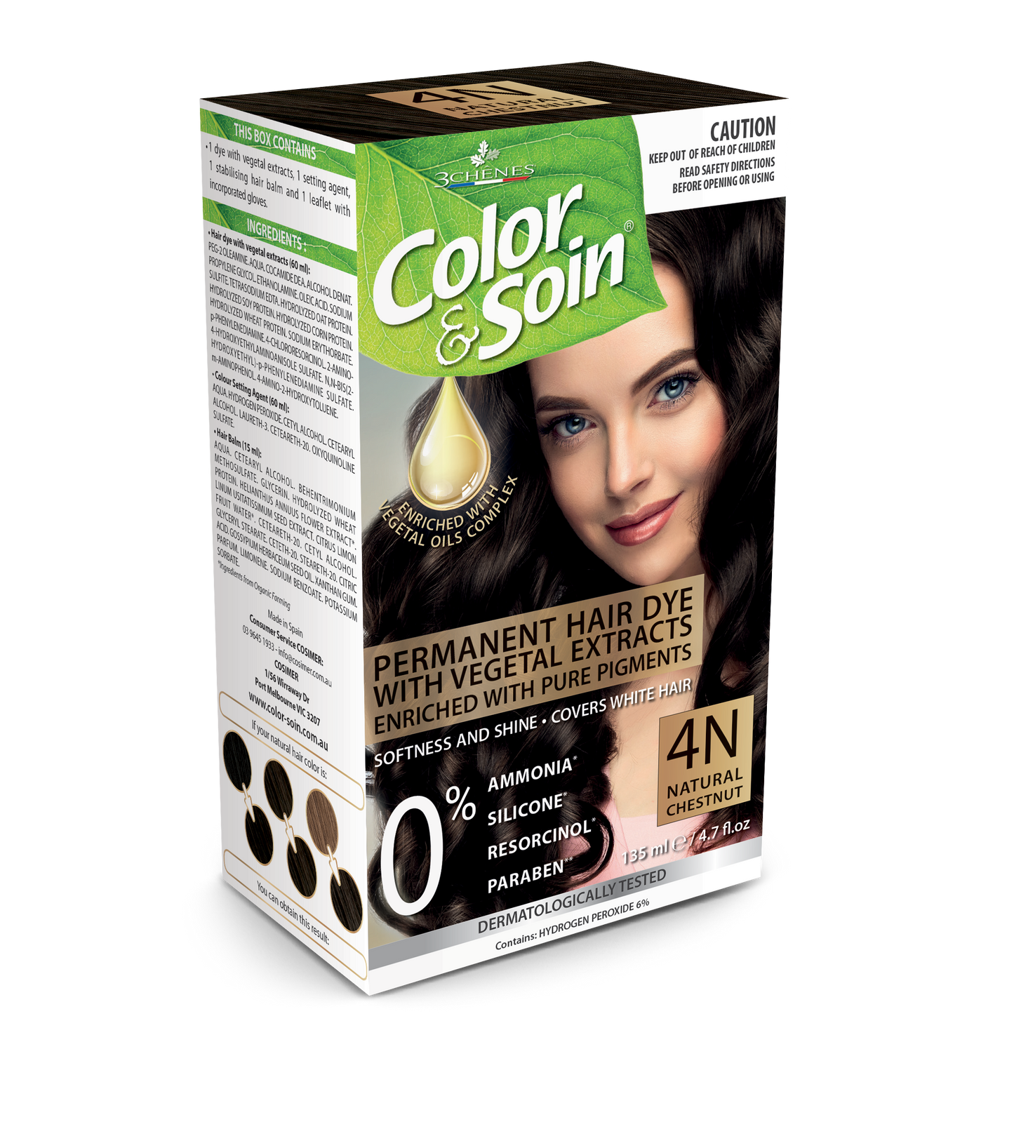 PERMANENT HAIR DYE 4N NATURAL CHESTNUT