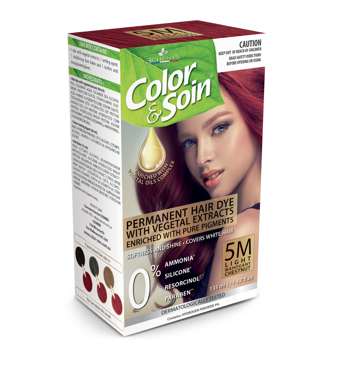 PERMANENT HAIR DYE 5M LIGHT MAHOGANY CHESTNUT