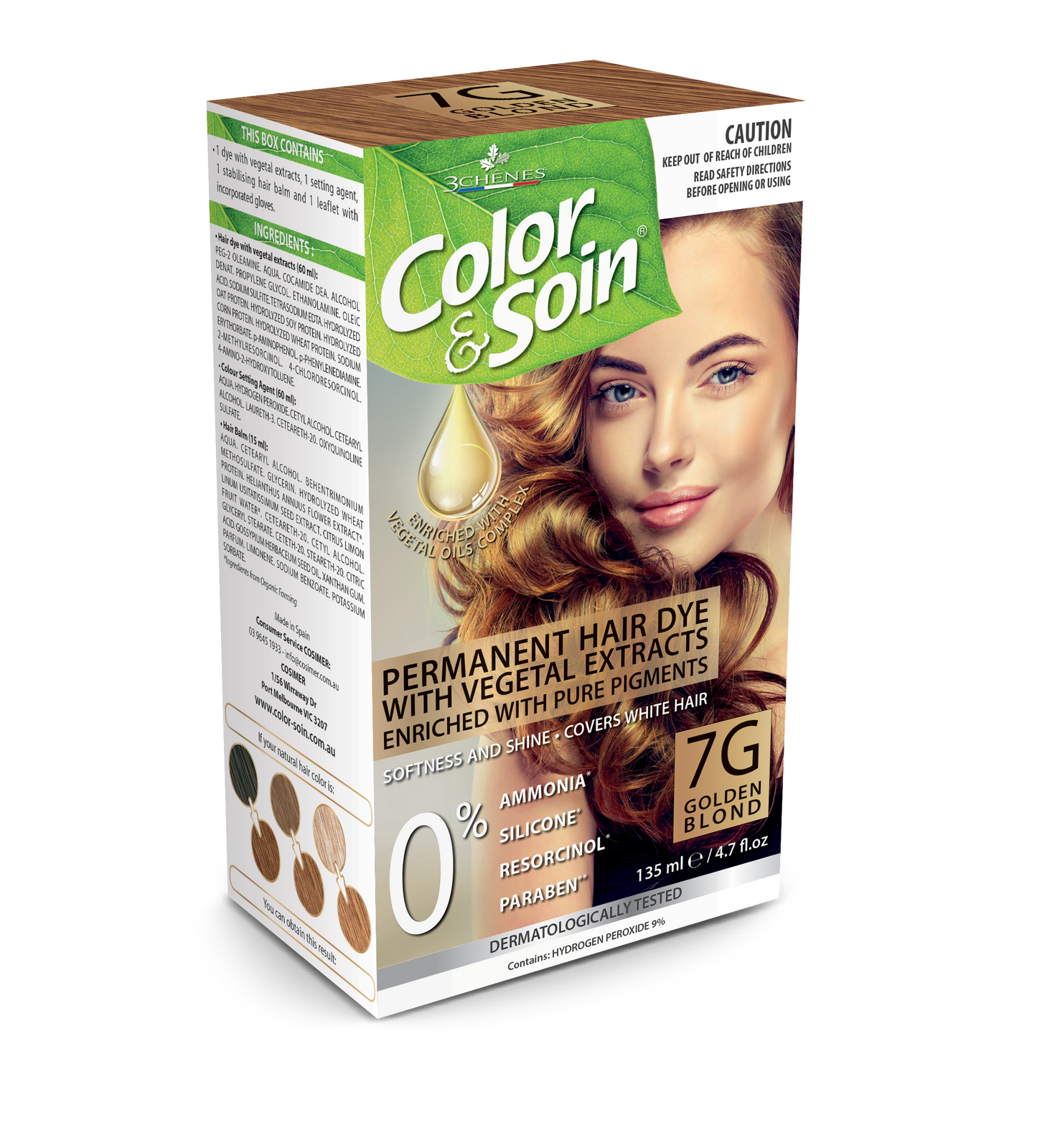 PERMANENT HAIR DYE 7G GOLDEN BLOND