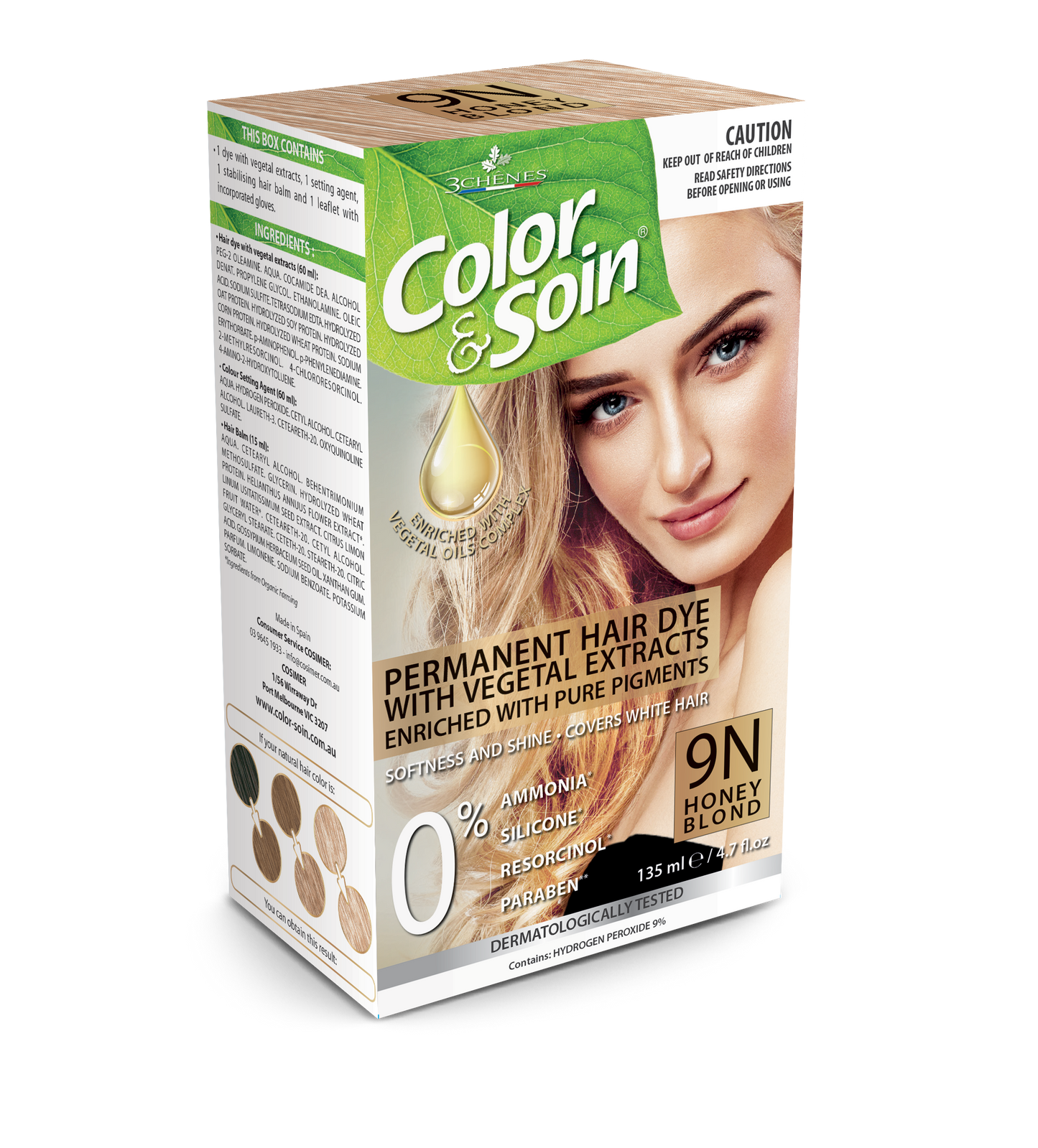 PERMANENT HAIR DYE 9N HONEY BLOND